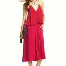 NEW BCBG MAXAZRIA RUNWAY ANNELIEN SILK PINK CRIMSON JUMPSUIT ROMPER XS