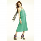 NEW BCBG MAXAZRIA RUNWAY ANNELIEN SILK GREEN OPEN JUMPSUIT ROMPER S