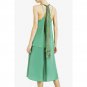 NEW BCBG MAXAZRIA RUNWAY ANNELIEN SILK GREEN OPEN JUMPSUIT ROMPER S