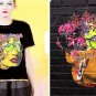 NEW MANISH ARORA SILK TOP WITH METALLIC CUTOUT SZ S / 36