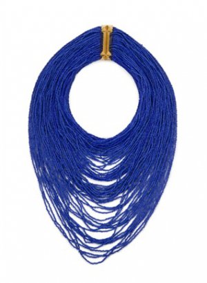 NEW BCBG MAX AZRIA BLUE SEED-BEAD NECKLACE
