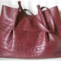 1.4K AUTH NWT NINA RICCI LIANE TIERED LARGE DUFFEL BURGUNDY LEATHER SHOULDER BAG