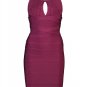 $1.4K AUTH NWT HERVE LEGER IRIDESSA SIGNATURE BANDAGE DARK MAROON DRESS SZ M