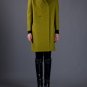 $1.3K AUTH NWT CARVEN LIME GREEN MOHAIR DOUBLE BREASTED OVERSIZED PEA COAT FR42