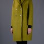 $1.3K AUTH NWT CARVEN LIME GREEN MOHAIR DOUBLE BREASTED OVERSIZED PEA COAT FR42
