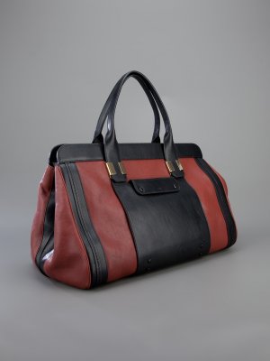 2.6K AUTH NWT '13 CHLO&Atilde;� CHLOE ALICE SPRING BLACK BROWN LARGE LEATHER BAG TOTE