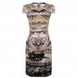 $2.8K MARY KATRANTZOU EBONY SCROLL PRINT SILK DRESS FW'12 UK10 US 6