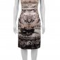 $2.8K MARY KATRANTZOU EBONY SCROLL PRINT SILK DRESS FW'12 UK10 US 6