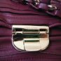 $2.1K AUTH NWT NINA RICCI LIANE PATCHWORK BURGUNDY POCHETTE LEATHER SATCHEL BAG