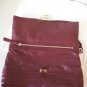 $2.1K AUTH NWT NINA RICCI LIANE PATCHWORK BURGUNDY POCHETTE LEATHER SATCHEL BAG