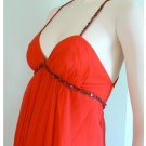 NWT BCBG MAXAZRIA TRUE RED WITH JEWEL APPLIQUE CHIFFON DRESS 2, 6, 8