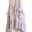 3.7K EMILIO PUCCI LIGHT LILAC SILK FULL LENGTH RUFFLE BUSTIER DRESS 6