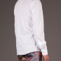 AUTH DRIES VAN NOTEN WHITE COTTON CARRICK DRESS SHIRT FUNNEL NECK EU52 US L