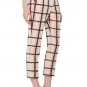 AUTH NWT CHLOE CHLOÉ BEIGE MOHAIR TRIM CHECK CROPPED PANTS TROUSERS FR42/US10