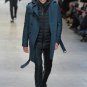 $2.3K AUTH CoSTUME NATIONAL HOMME BLACK LEATHER WITH WOOL SKINNY PANTS IT54 US40