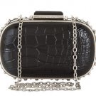 NWT BCBG MAXAZRIA BLACK ALEXA LEATHER STUDDED MINAUDIERE CLUTCH