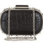 NWT BCBG MAXAZRIA BLACK ALEXA LEATHER STUDDED MINAUDIERE CLUTCH