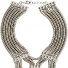 NEW BCBG MAX AZRIA SILVER STATEMENT FUTURA SNAKECHAIN NECKLACE