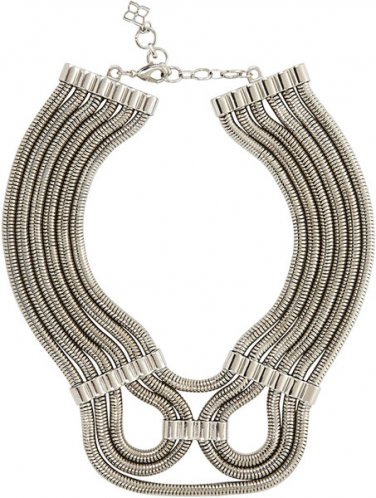 NEW BCBG MAX AZRIA SILVER STATEMENT FUTURA SNAKECHAIN NECKLACE
