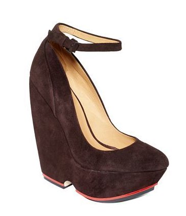 BRAND NEW L.A.M.B. ELEGANT 'HAVANA' BROWN LEATHER HIGH WEDGE SHOES