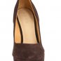 BRAND NEW L.A.M.B. ELEGANT 'HAVANA' BROWN LEATHER HIGH WEDGE SHOES