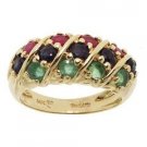 Ruby Sapphire Emerald 14K Gold Ring