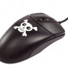 Black and White Skull and Crossbones Computer Mouse