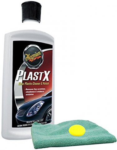 MEGUIAR'S PlastX Clear Plastic Cleaner & Polish Bundle with Microfiber Cloth & Foam Pad