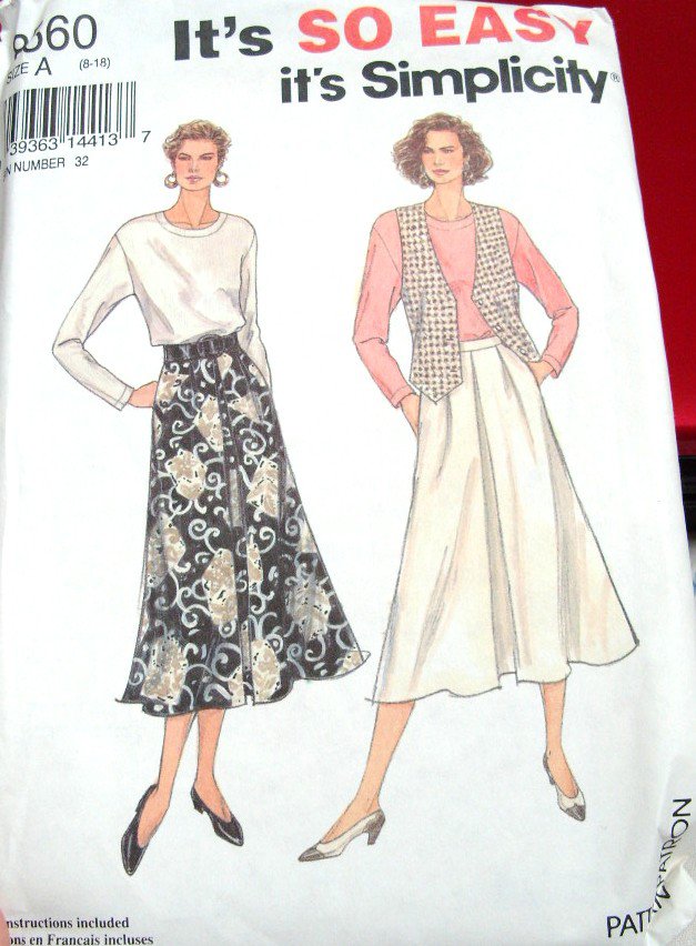 Simplicity Its So Easy Its Simplicity Pattern #8560 Size A 8-18