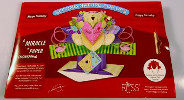 Russ 3D Pop Ups Greeting Cards Teddy Bear Birthday Unique Brand New