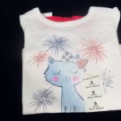 Jumping Beans Baby Girl Bow Back Shirt 6 Months Cat Purr fect 4th