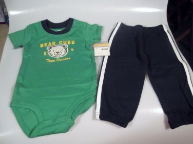 Carter's Baby Boy Bear Cubs Team Grandpa Bodysuit Pants Set NWT 12 Months