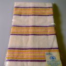 Striped Valance 100% Cotton 14" x 70" Nantucket Home White with Purple, Yellow & Pink Stripes