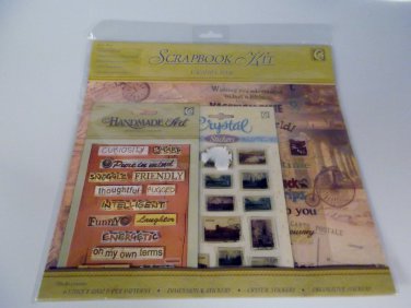 Vacation Time Scrapbook Kit Dimensional & Crystal Decorative Stickers Paper