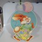 Vintage Easter Bunny Balloons American Greetings Die Cut Cardboard Decoration