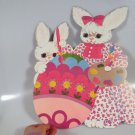 Vintage Dennison Easter Bunny Painting Egg Die Cut Cardboard Decoration Rare 14"