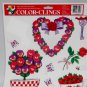 Valentine's Day Static Cling Window Decorations Heart Teacup Rose Flower 2004