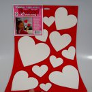 Vintage Valentine's Day Static Cling Window Decorations White Flocked Hearts