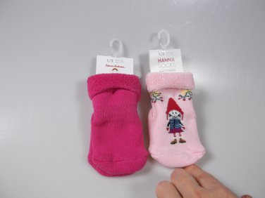 Hanna Andersson Baby Socks 2 Pack Gnome Kitty Pink NWT 0-6 Months Shoe Size 1/2