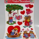 Vintage Valentine's Day Magic Cling Window Decorations Panda Brown Polar Bears