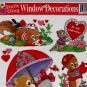 Valentine's Day Magic Cling Window Decorations Bears Rabbit Squirrel Chipmunk