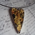 Romantic heart shaped resin filled pendant with gold leaf