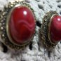 Vintage post earrings red