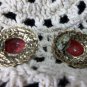 Vintage post earrings red