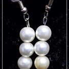 Artisan hand-made faux white pearl earrings