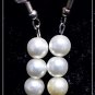 Artisan hand-made faux white pearl earrings