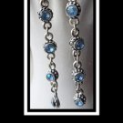 Hand crafted artisan blue rhinestone dangle earrings