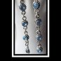 Hand crafted artisan blue rhinestone dangle earrings