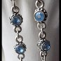Hand crafted artisan blue rhinestone dangle earrings