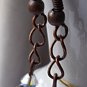 FREE SHIPPING USA/CAN Artisan hand-made copper and blue earrings with Swarovski Crystals